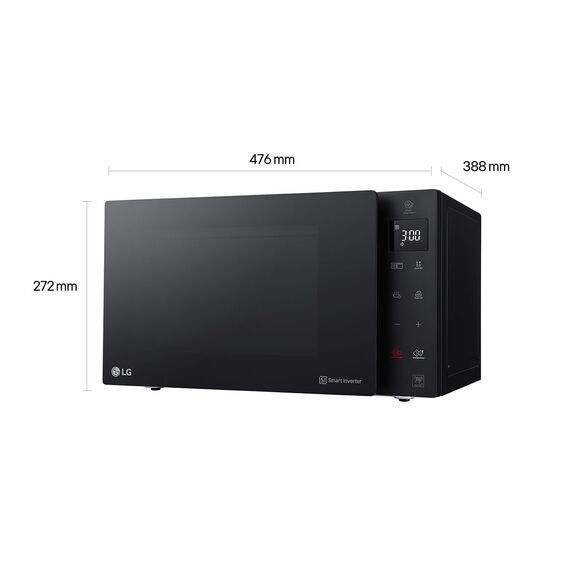 LG MH6535GDS Mikrowelle (25 L, 1000 W) mit Grill (LED-Display, Smart Inverter Technologie, pflegeleicht), Schwarz