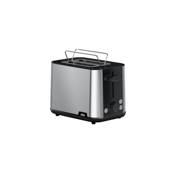 Braun PurShine Toaster HT1510 BK – Doppelschlitz-Toaster, 8 Röstgrade, Aufwärm- & Auftaufunktion, Ausziehbare Krümelschale, 900 Watt, Schwarz