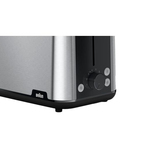 Braun PurShine Toaster HT1510 BK – Doppelschlitz-Toaster, 8 Röstgrade, Aufwärm- & Auftaufunktion, Ausziehbare Krümelschale, 900 Watt, Schwarz