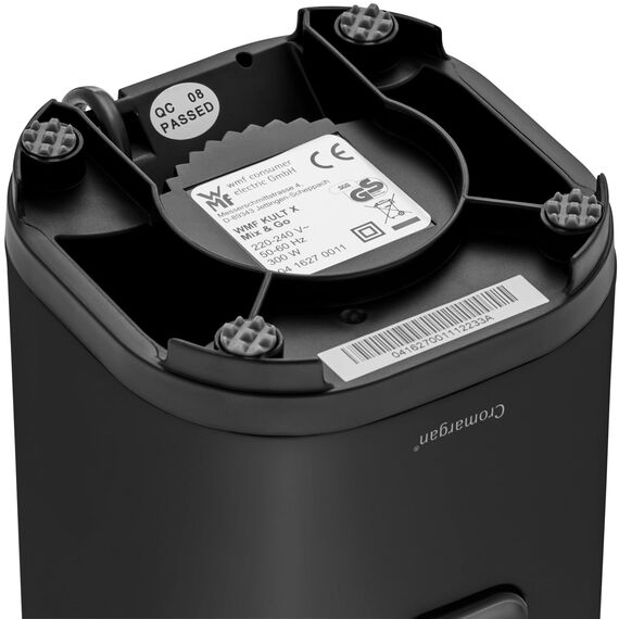 WMF Kult X Mix & Go – Smoothie Maker & Mixer to Go, kompakter Standmixer 300 W mit 0,6 L Tritan-Flasche, 4 Edelstahlklingen, Sicherheitsabschaltung, Shake Mixer aus Cromargan Edelstahl, Deep Black