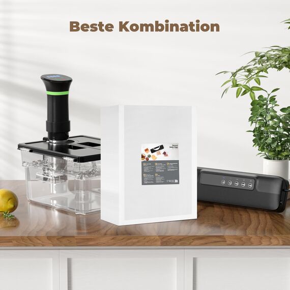 Vakuumierbeutel 100 Beutel 28x40cm, Profi Vakuumierfolie Vakuumbeutel für Vakuumierer & Lebensmittel Lagerung & Sous Vide Geeignet, Gefrierbeutel BPA-frei & Reißfest