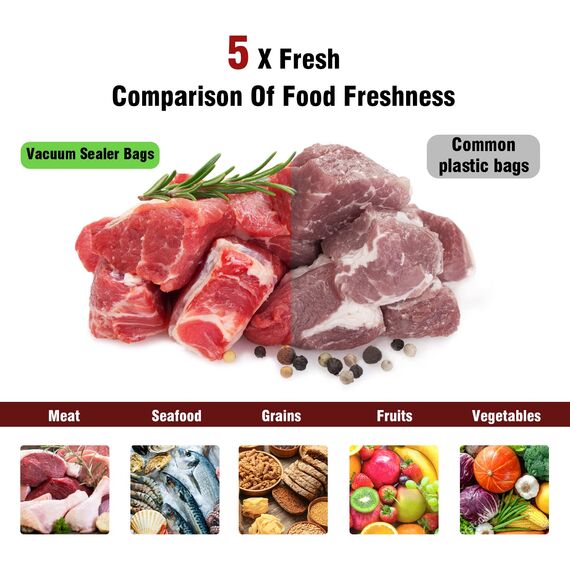 Fitge Vakuumierbeutel 170µm 20x30cm 120 Beutel für alle Vakuumiergeräte Vakuumbeutel für Lebensmittel BPA-frei stark & reißfest Profi Vakuumierfolie Sous Vide Gefrierbeutel