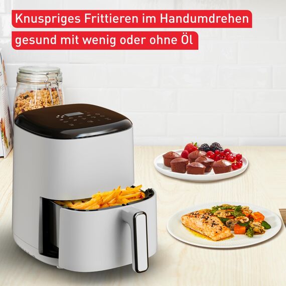Tefal Easy Fry Compact Heißluftfritteuse/Airfryer 3 L – kompakt für 1–4 Personen, 10 Programme mit Touch-Display, antihaftbeschichtet, energiesparend, gesund & knusprig genießen, EY145A