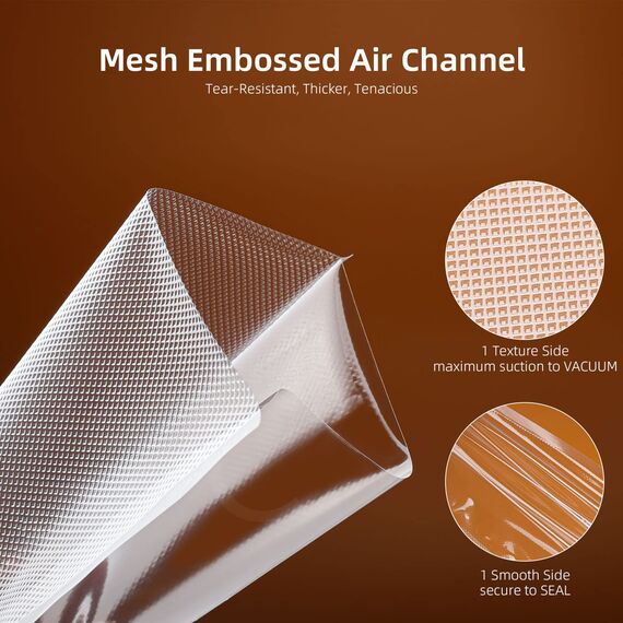 Vakuumierbeutel 20x30cm 100 Beutel, Vakuumierfolie Vakuumbeutel Lebensmittel, Profi-Folienbeutel für alle Vakuumierer und Sous Vide Geeignet, Gefrierbeutel BPA-frei