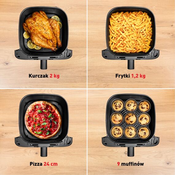 Tefal Easy Fry Mega Heißluftfritteuse, 7,5 Liter Fassungsvermögen, bis zu 8 Personen, 99% weniger Fett, 8 automatische Gareinstellungen, digitales Display, spülmaschinengeeignet, Schwarz, EY8558E0