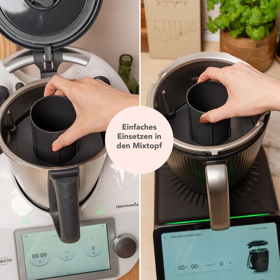 Wundermix - Miximizer® Mixtopf-Verkleinerung für Thermomix TM7, TM6 & TM5 • Effektives Häckseln, Mixen & Zerkleinern von Lebensmitteln • Made in Germany