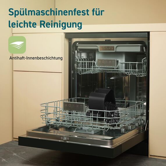 COSORI Heißluftfritteuse klein 2L, Mini-Airfryer für 1 Person, ideal für Camping, Reisen und Wohnmobile, schnell, kompakt, ohne Öl, energiesparend, Helles Schwarz