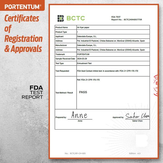 PORTENTUM Backpapier für Heißluftfritteuse mit Doppelkammer, 100 Stück 22x14cm Rechteckig Airfryer Papier Liners kompatibel mit Ninja Dual/Double Stack, und Anderen Dual Zone Air Fryer
