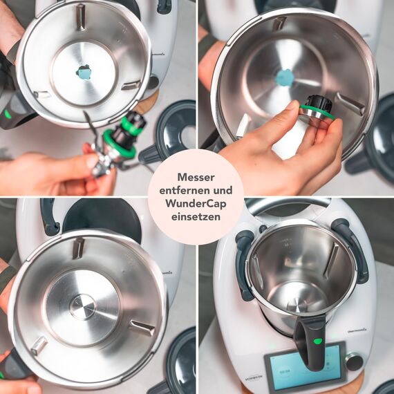 Wundermix - WunderCap® Messerersatz für Thermomix TM7, TM6 • Der revolutionäre Messerersatz • Alternative zu Messerabdeckung • Thermomix Zubehör