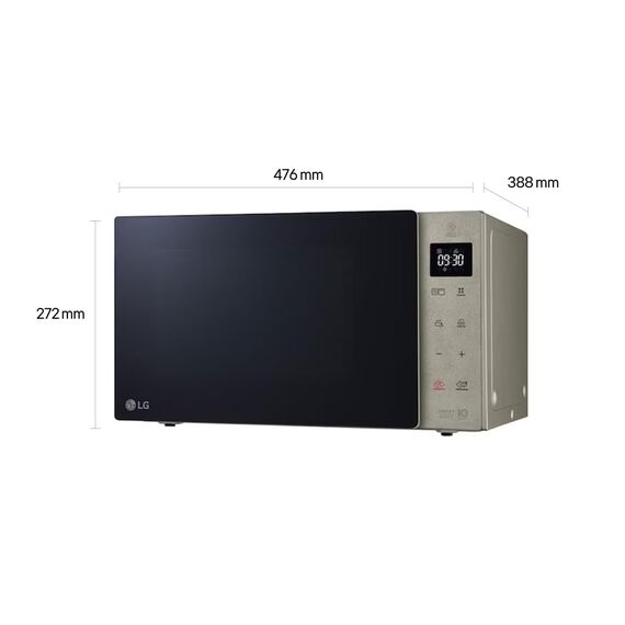LG MH6535NBS Mikrowelle (25 L, 1000 W) mit Grill (LED-Display, Smart Inverter Technologie, pflegeleicht), Noble Steel