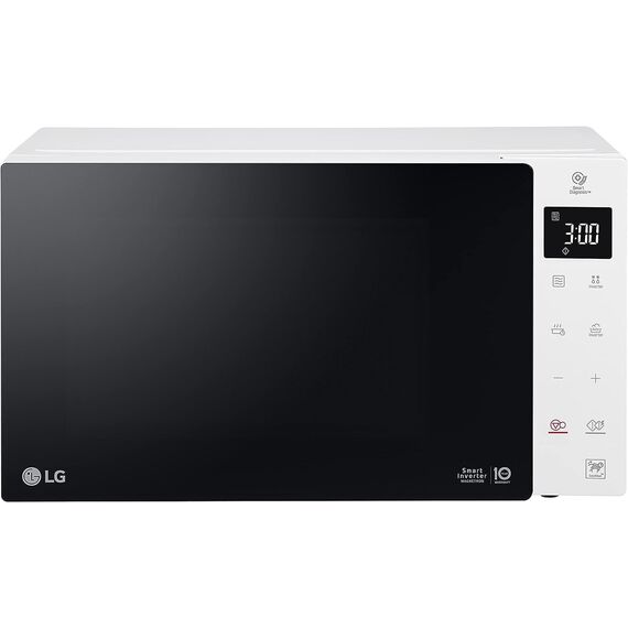 LG MS23NECBW Solo-Mikrowelle (23 L, 1000 W) mit 28 Automatikprogrammen (LED-Display, Smart Inverter Technologie, pflegeleicht), Weiß