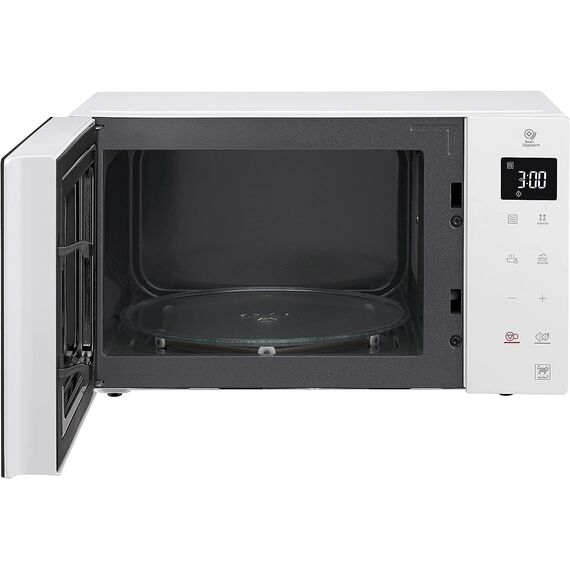 LG MS23NECBW Solo-Mikrowelle (23 L, 1000 W) mit 28 Automatikprogrammen (LED-Display, Smart Inverter Technologie, pflegeleicht), Weiß
