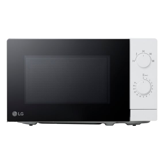 LG MS2082H Solo-Mikrowelle (20 L, 700 W) mit einfacher Bedienung (5 Leistungsstufen, Doppel-Drehregler, LED-Beleuchtung), Weiß