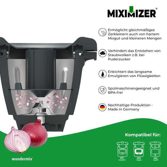 Wundermix - Miximizer® Mixtopf-Verkleinerung für Monsieur Cuisine Smart, Connect & Trend • Effektives Häckseln, Mixen & Zerkleinern von Lebensmitteln • Made in Germany