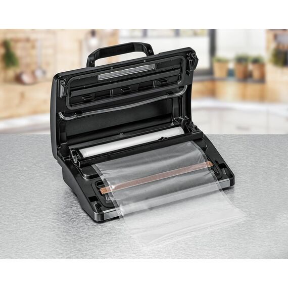 ROMMELSBACHER Vakuumierer VAC 585, Absaugleistung 20 Liter/Min., Einhand-Bedienung, Langzeitbetrieb geeignet, Doppel-Versiegelungsnaht, 2 Programme, 2 Geschwindigkeiten, für Folien bis 30 cm