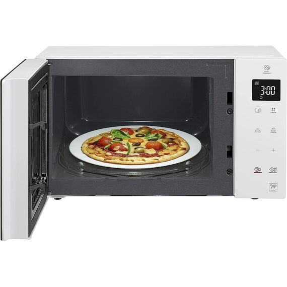 LG MS23NECBW Solo-Mikrowelle (23 L, 1000 W) mit 28 Automatikprogrammen (LED-Display, Smart Inverter Technologie, pflegeleicht), Weiß