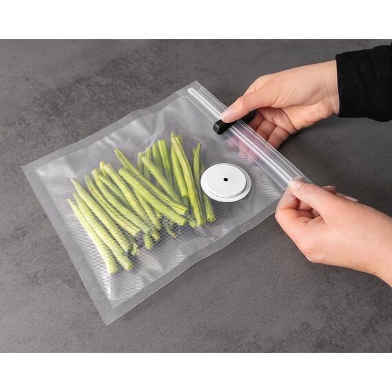 ROMMELSBACHER Hand Vakuumierer VAC 25, sekundenschnelles Vakuumieren, Ein-Hand-Bedienung, leistungsstark, langlebiger Akku, Aufladung über USB, inkl. 8 ZIP-Beutel