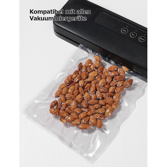 Vakuumierbeutel 100 Beutel 15x25cm, Profi Vakuumierfolie Vakuumbeutel für Vakuumierer & Lebensmittel Lagerung & Sous Vide Geeignet, Gefrierbeutel BPA-frei & Reißfest