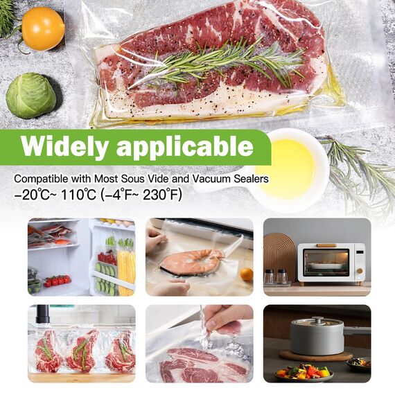 Omtofo Vakuumierrollen 5 Rollen 28x300cm + 5 Rollen 20x300cm Vakuumierfolie - Profi Vakuumbeutel für Vakuumierer Lebensmittel Vakuumiergerät, Kochfest und Sous Vide Gefrierbeutel, BPA-frei