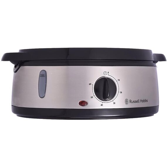 Russell Hobbs Dampfgarer [normale Größe] 9,0l (60 Minuten Timer + Abschaltautomatik, 3 spülmaschinengeeignete Dampfgarbehälter + Reisschale/Reiskocher + 6 Eierhalter/Eierkocher, BPA-frei) 19270-56
