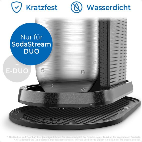 ecooe Silikon Abtropfmatte NUR für SodaStream Duo und E-Duo Trockenmatte Unterlage ​Abtropfschale Zubehör für SodaStream Wassersprudler wasserdicht und rutschfest
