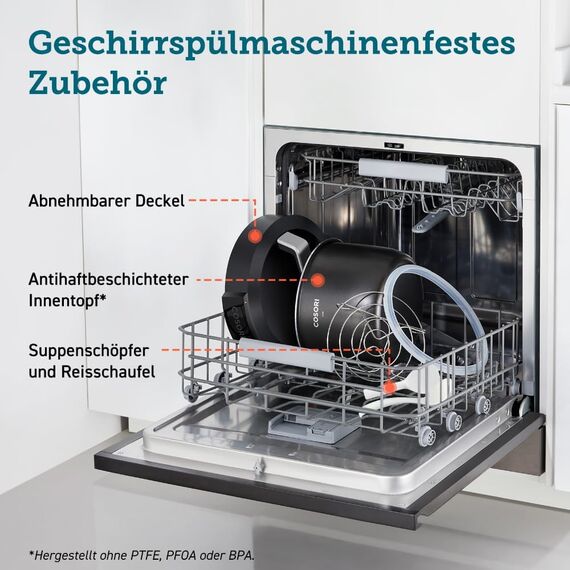 COSORI Schnellkochtopf, Keramikbeschichtung, 9-in-1, Multikocher mit 14 Funktionen, Pressure Cooker 5,7 L, Reiskocher, Dampfgarer, Joghurtbereiter, Slow cooker und Sous Vide, Rezeptbuch, Edelstahl