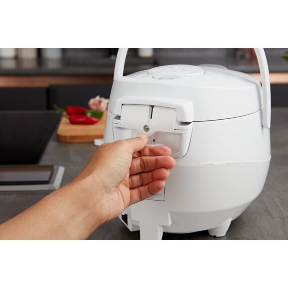 Yum Asia Panda Mini-Reiskocher mit Ninja-Keramikschüssel und Advanced Fuzzy Logic (3,5 Tassen, 0,63 Liter) 4 Reisfunktionen, 4 Multicooker-Funktion, 220–240V (Arctic White)