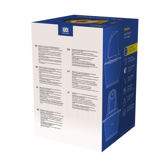 Russell Hobbs Küchenmaschine [Mini Zerkleinerer] elektrisch (für Gemüse,Obst,Fleisch, Zwiebeln, 1l Behälter, spülmaschinenfest, 2 Geschwindigkeiten, Edelstahlklingen, 350W) Matte Charcoal 27131-56