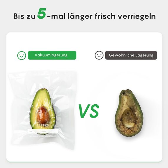 FRESKO Vakuumbeutel 28 x 40 cm / 80 Stück, professionelle Folienbeutel, geeignet für alle Vakuumiergeräte, BPA-frei, geprägte Luftrillen, Sous-Vide-Gefrierbeutel