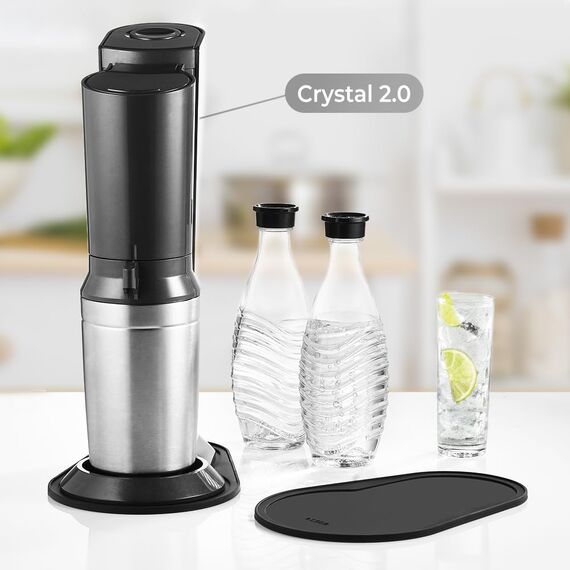 ecooe Silikon Abtropfmatte NUR für SodaStream Crystal 2.0 Trockenmatte Unterlage ​Abtropfschale Zubehör für SodaStream Wassersprudler wasserdicht und rutschfest
