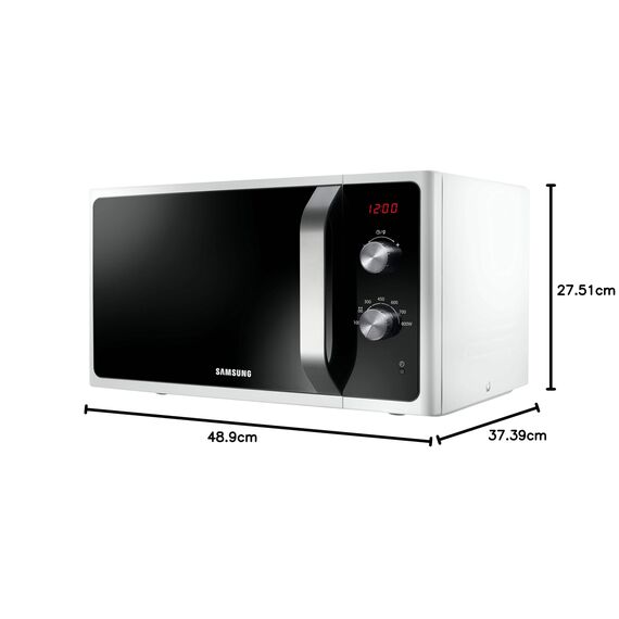 Samsung MS2AF300EEW/EG Mikrowelle, 800 W, 23 ℓ Garraum, 48,9 cm Breite, 6 Leistungsstufen, Auftauautomatik, Weiß