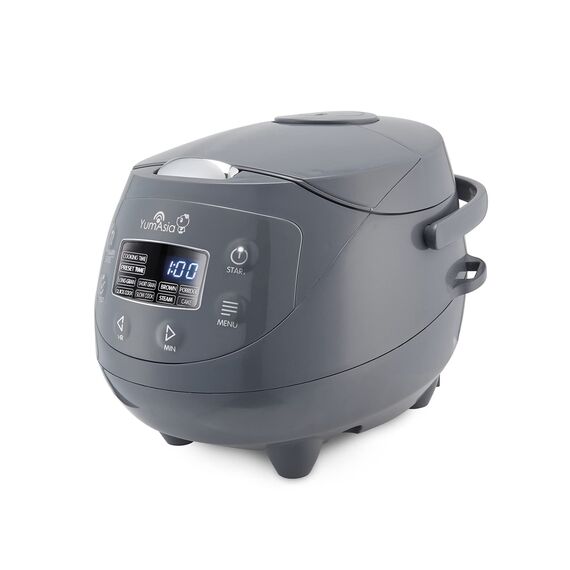 Yum Asia Panda Mini-Reiskocher mit Ninja-Keramikschüssel und Advanced Fuzzy Logic (3,5 Tassen, 0,63 Liter) 4 Reisfunktionen, 4 Multicooker-Funktion, 220–240V (Cobalt Grey)