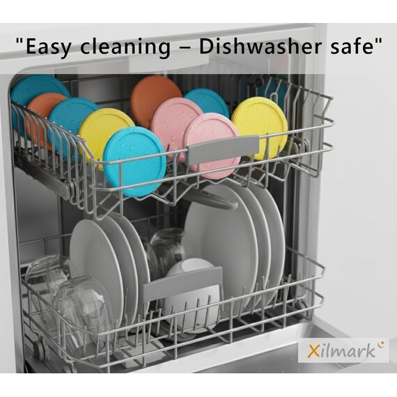 XILMARK JoghurtDeckel 500g, Wiederverwendbarer Deckel für Joghurtbecher, Dosendeckel Wiederverwendbar Silikondeckel Joghurt 500 G, Joghurt Kunststoff-Deckel (AMAZON FOUND)