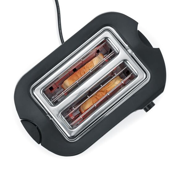 SEVERIN Automatik-Toaster, mit Brötchenaufsatz, hochwertiger Edelstahl Toaster zum Toasten, Auftauen und Erwärmen, 800 W,steel, AT 2589