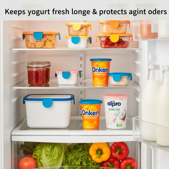 XILMARK JoghurtDeckel 500g, Wiederverwendbarer Deckel für Joghurtbecher, Dosendeckel Wiederverwendbar Silikondeckel Joghurt 500 G, Joghurt Kunststoff-Deckel (AMAZON FOUND)