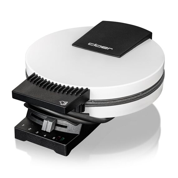 Cloer 181 Waffeleisen für eine Herzwaffel, 930 W, Waffelgröße 16 cm, schwere Backplatten, optische und akustische Fertigmeldung, Metall, weiß