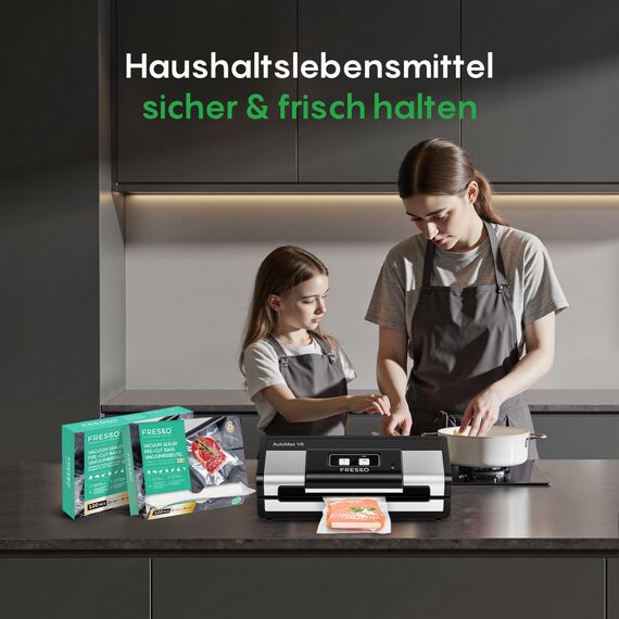 FRESKO Vakuumbeutel, Lebensmittel, 20 x 30 cm, 120 Beutel, geprägt, BPA-frei, Aufbewahrung, Einfrieren und Kochen im Vakuum, BPA-frei, geeignet für alle Vakuummaschinen