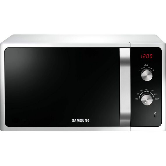 Samsung MS2AF300EEW/EG Mikrowelle, 800 W, 23 ℓ Garraum, 48,9 cm Breite, 6 Leistungsstufen, Auftauautomatik, Weiß