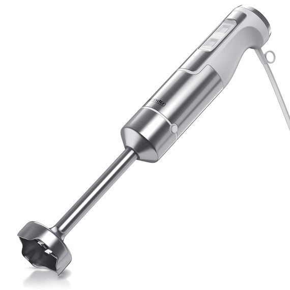 Arendo - 1000W Stabmixer - Edelstahl Pürierstab - Mixer - vierflügeliges Messer - stufenlose Geschwindigkeitsregelung - Turbotaste - Kraftvoller 1000 Watt Motor - mit Messbecher - Weiß