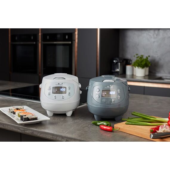 Yum Asia Panda Mini-Reiskocher mit Ninja-Keramikschüssel und Advanced Fuzzy Logic (3,5 Tassen, 0,63 Liter) 4 Reisfunktionen, 4 Multicooker-Funktion, 220–240V (Arctic White)