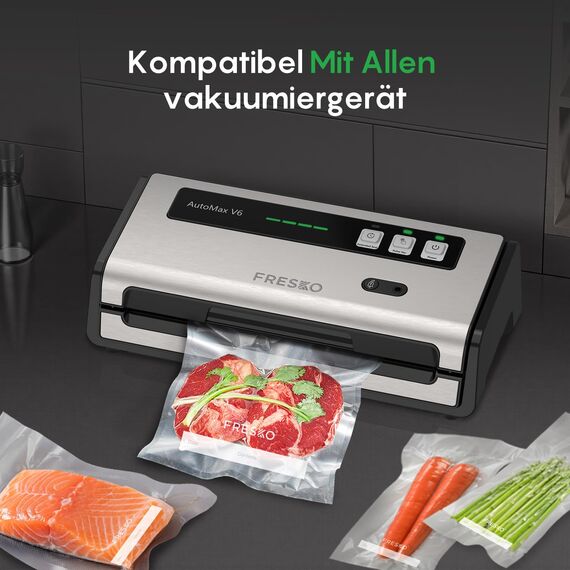 FRESKO Vakuumbeutel, Lebensmittel, 20 x 30 cm, 120 Beutel, geprägt, BPA-frei, Aufbewahrung, Einfrieren und Kochen im Vakuum, BPA-frei, geeignet für alle Vakuummaschinen