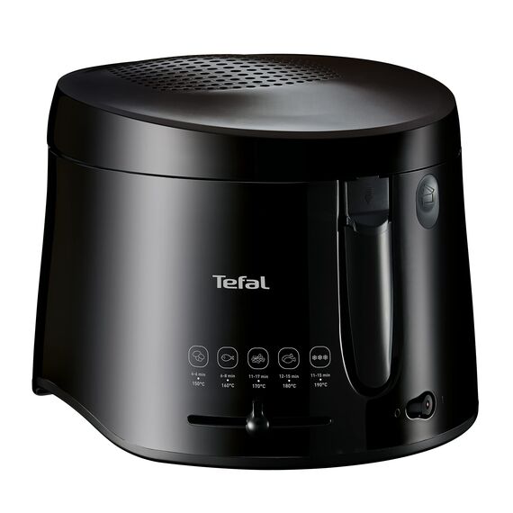 Tefal Maxi Fry Fritteuse, Cool Wall Technologie, bis zu 1,2 kg Fassungsvermögen, einklappbarer Griff, kompakte Größe, regelbares Thermostat von 150°C bis 190°C, schwarz, FF1078