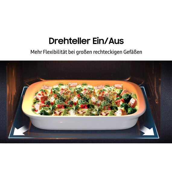 Samsung MS2AK3515AS/EG Mikrowelle, 800 W, 23 ℓ Garraum, 48,9 cm Breite, Kratzfester Keramik-Emaille-Inneraum, QuickDefrost Auftauprogramme, Silber