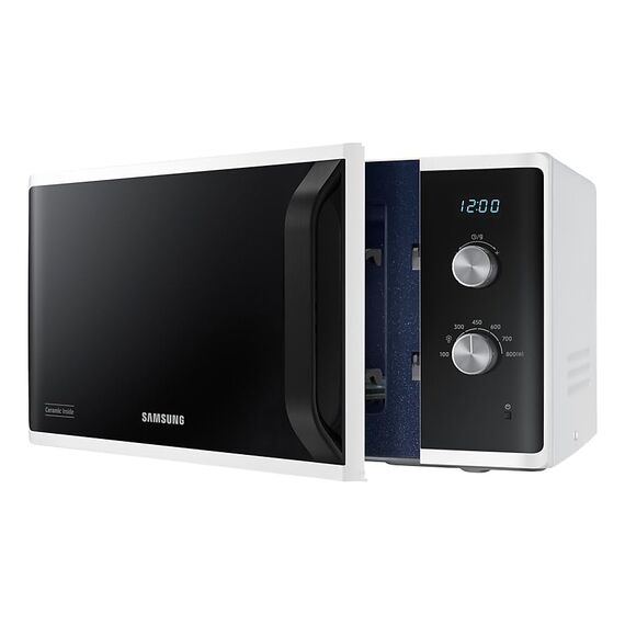 Samsung MW3500 Mikrowelle MS23K3614AW/EG / 800 W / 23 L Garraum / 48, 9 cm Breite / Kratzfester Keramik-Emaille-Innenraum / 6 Leistungsstufen / Weiß