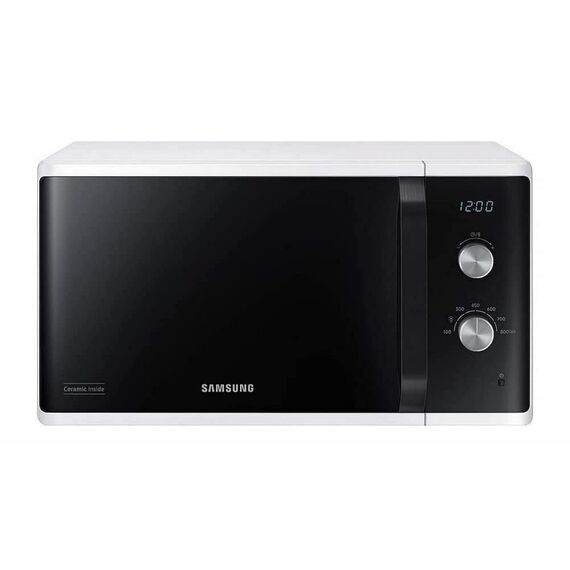 Samsung MW3500 Mikrowelle MS23K3614AW/EG / 800 W / 23 L Garraum / 48, 9 cm Breite / Kratzfester Keramik-Emaille-Innenraum / 6 Leistungsstufen / Weiß