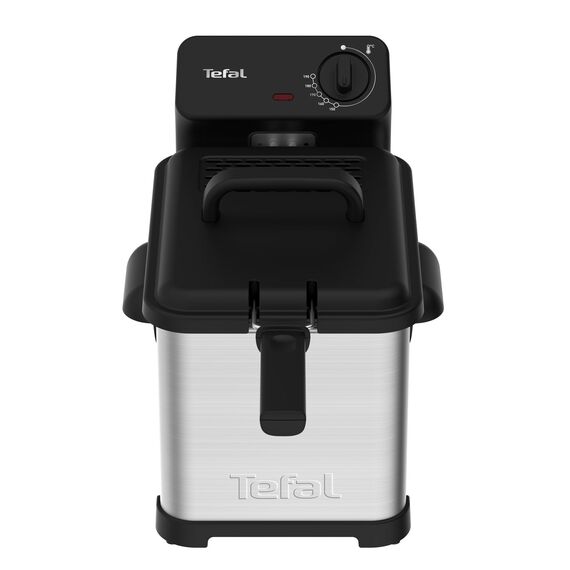 Tefal Family Pro Access 4,0L Fritteuse, 3000 Watt, semiprofessionell mit Öl, herausnehmbarer Ölbehälter, Kühlzonen-Technologie, leichte Reinigung, knusprige Pommes, Edelstahl, schwarz, FR5030