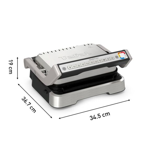 Tefal OptiGrill 4in1 Kontaktgrill mit Backschale, Aufklappbar, Tischgrill, 9 automatische Programme, Garstufenanzeige, spülmaschinengeeignete Teile, Elektrogrill, Backofen, GC776D10