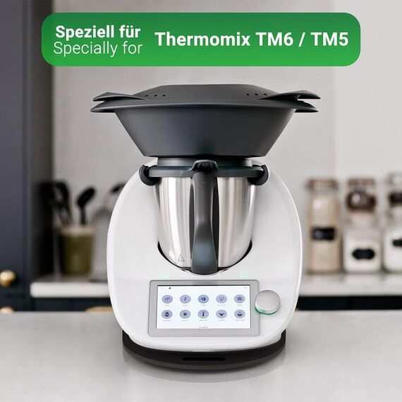 Siegvoll Gleitbrett für Thermomix TM6 TM5 Gleiter müheloses Verschieben Rollbrett aus Acryl - Schwarz Hochglanz