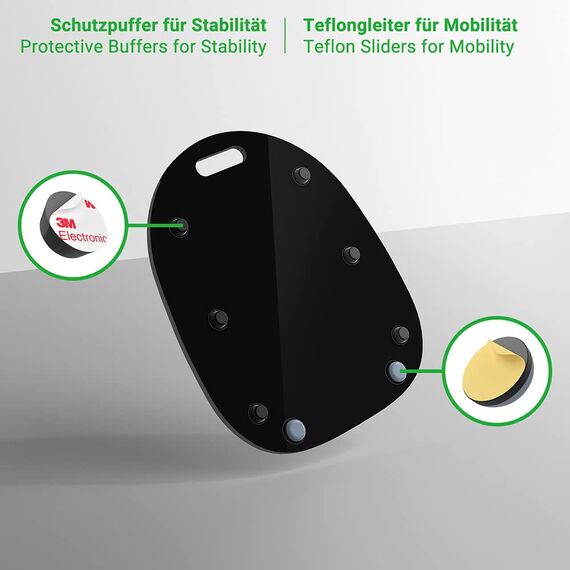 Siegvoll Gleitbrett für Thermomix TM6 TM5 Gleiter müheloses Verschieben Rollbrett aus Acryl - Schwarz Hochglanz