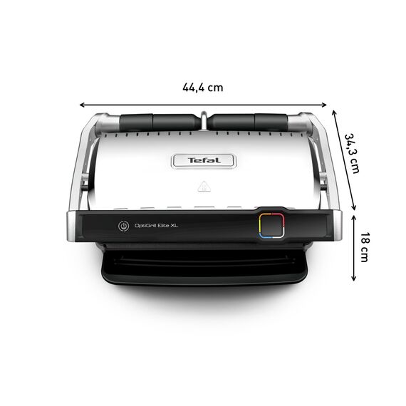 Tefal OptiGrill Elite XL Kontaktgrill, 16 Programme, Digitales Display mit Garstufenanzeige, abnehmbare XL-Platten, Grillboost-Funktion, intuitive Bedienung, Elektrogrill, Edelstahl, GC760D12